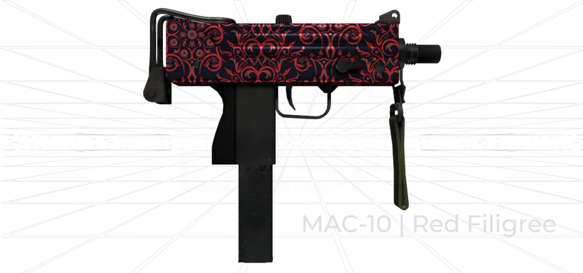 MAC-10 Red Filigree CS2 skin