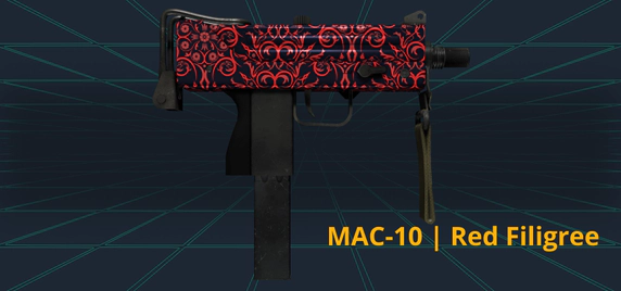 MAC-10 Red Filigree skin