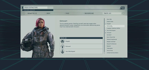 Starfield Traits Extrovert