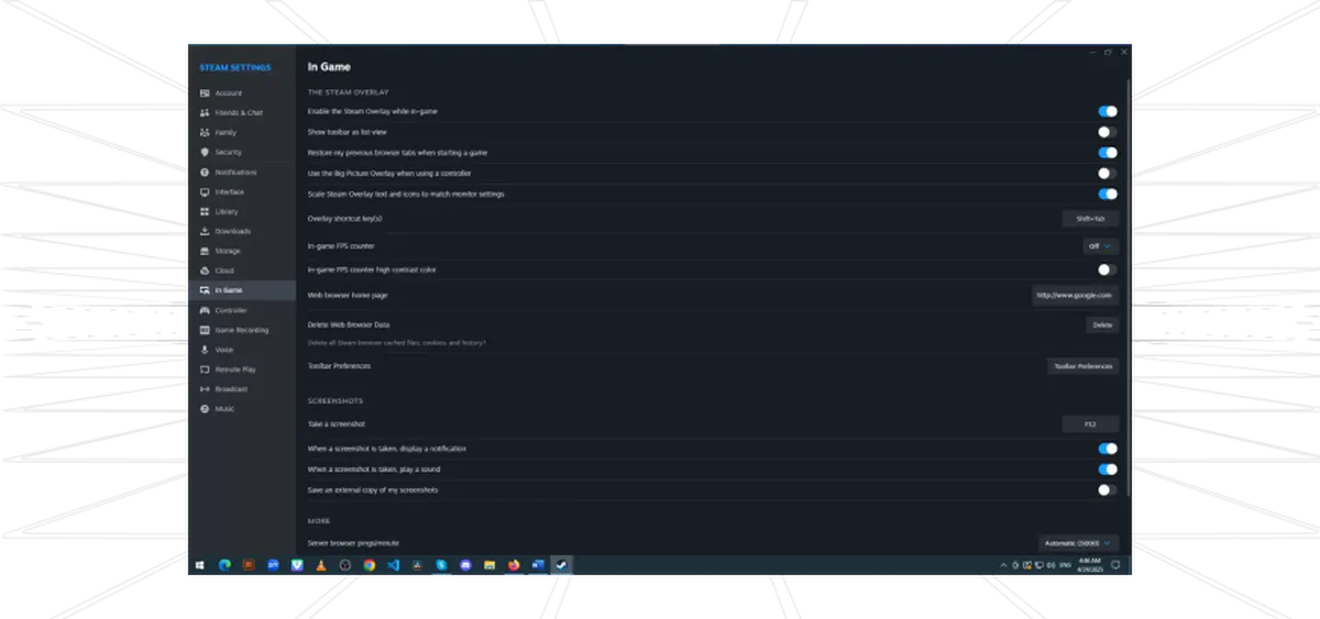 steam community in game overlay