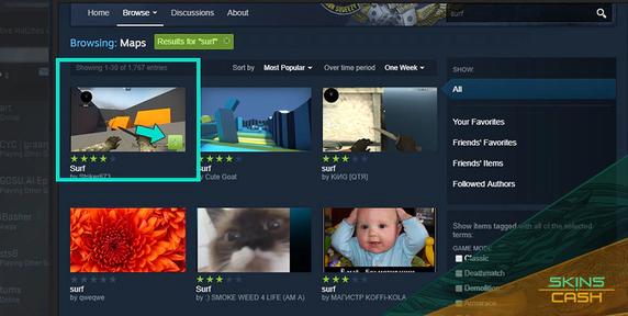 How to play on CS:GO surf maps?